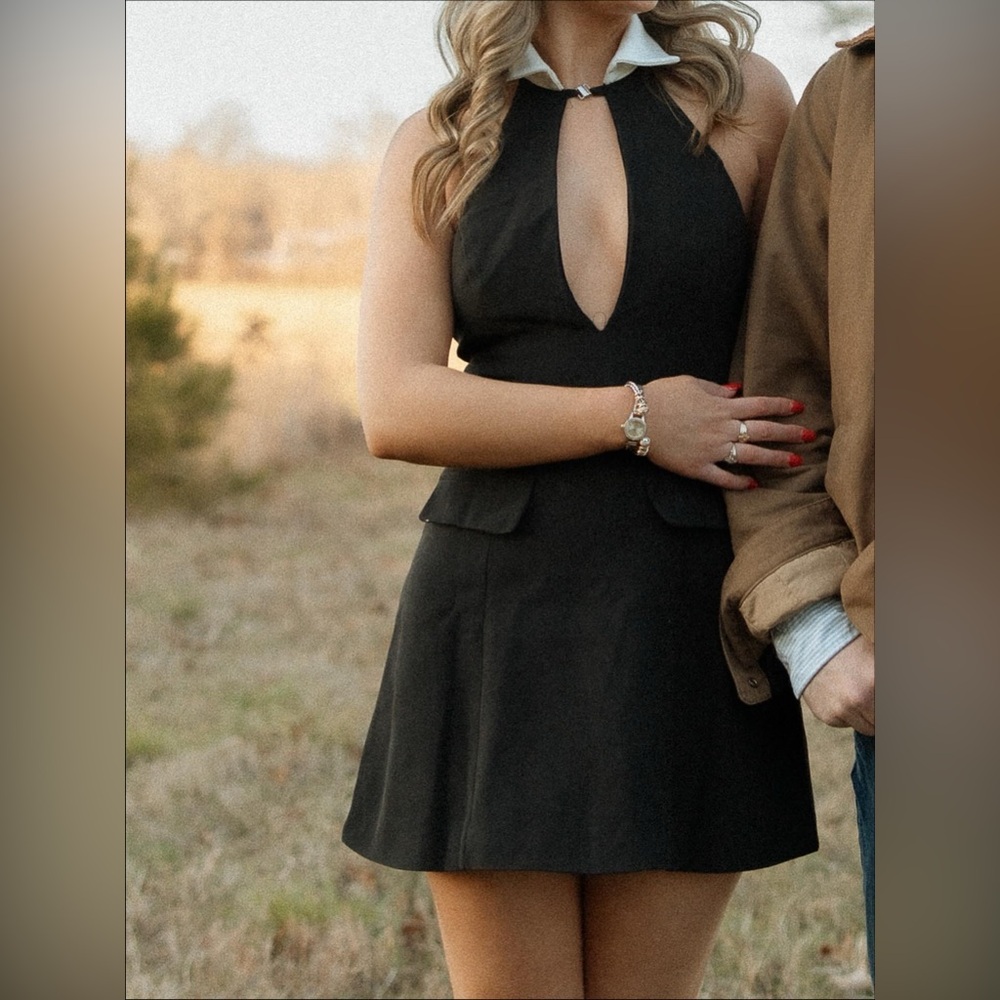 Elegant Black Halter Dress